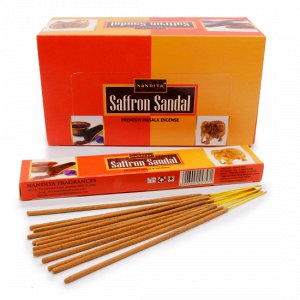 Благовония Nandita Saffron Sandal Масала (Красный Сандал и Шафран) 15 г