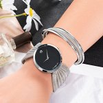 Набор женских украшений - часы и браслет в серебряном цвете