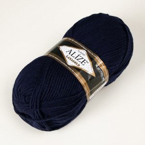 Пряжа для вязания спицами, крючком ALIZE, Lanagold, 51% акрил, 49% шерсть, 240 м/100 г, (58 т. синий)
