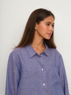Рубашка короткая  S021_Olympic Blue/Голубой меланж