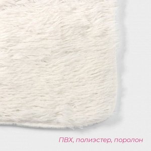 Коврик Доляна «Пушистик», 49x79 см, белый