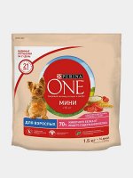 Purina ONE Мини сухой корм для собак мелких пород с говядиной и рисом - 1,5 кг