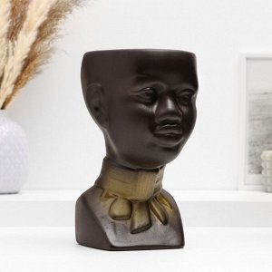 Декоративное кашпо для цветов «Негритянка», 1.3 л, 14x20x12 см, керамика, чёрное