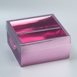 Коробка подарочная складная, упаковка, «Розовая», 20 х 20 х 10 см