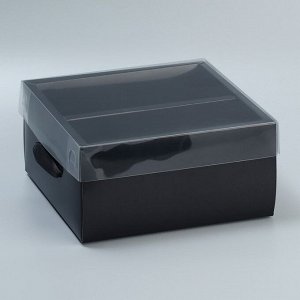 Коробка подарочная складная, упаковка, «Чёрная», 20 х 20 х 10 см