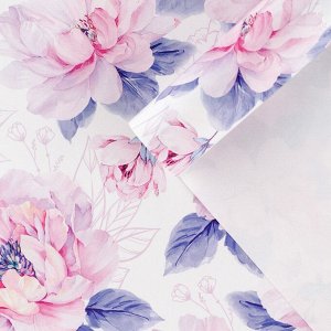 Бумага упаковочная глянцевая «Нежные цветы», 70 × 100 см