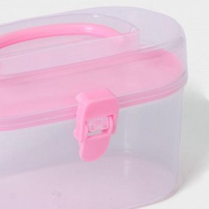 Органайзер для хранения пластиковый со вставкой, 12x7,5x7,5 см, цвет розовый