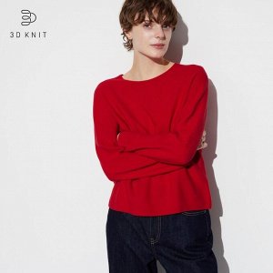 UNIQLO - свитер с круглым вырезом из 3D хлопка - 15 RED