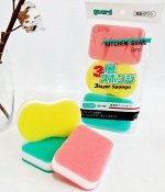 Губка д/посуды 3-хслойная Kitchen Guard /2шт размер: 11,5*7,5см (Корея), шт