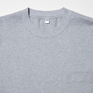 UNIQLO - хлопковый лонгслив с круглым вырезом в полоску - 68 BLUE