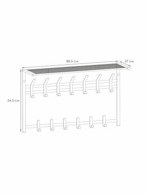 Вешалка с полкой Торонто 32, длина 88см