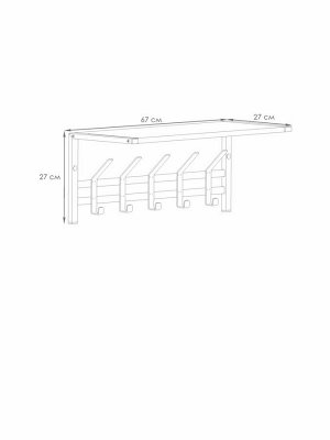 Вешалка с полкой Торонто 21, длина 67см