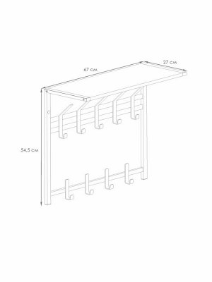 Вешалка с полкой Торонто 22, длина 67см