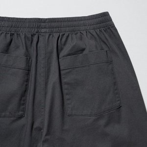 UNIQLO - свободные брюки из хлопка до щиколотки - 08 DARK GRAY