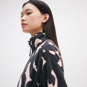 UNIQLO - флисовая куртка на молнии дизайн Marimekko - 09 BLACK