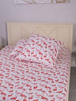 Комплект постельного белья 1,5-спальный, перкаль, детская расцветка (Фламинго)