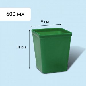 Набор для рассады: стаканы по 600 мл (8 шт.), поддон 36x18 см, цвет МИКС, Greengo