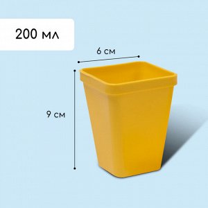 Набор для рассады: стаканы по 200 мл (18 шт.), поддон 36,5 ? 17 см, цвет МИКС, Greengo