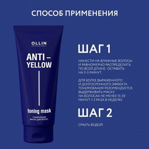 Ollin Тонирующая маска для волос Ollin ANTI YELLOW 250 мл Оллин