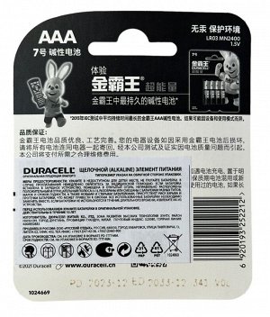 DURACELL®  Basic AAA Батарейки алкалиновые 1.5V LR03, 2 штук в блистере