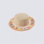 Детская солнцезащитная шляпа с декором, цвет бежевый