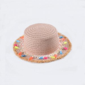 Детская солнцезащитная шляпа с декором, цвет розовый