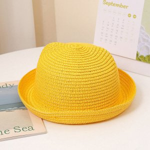 Детская солнцезащитная шляпа с ушками, цвет жёлтый