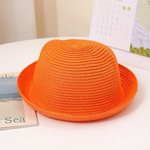 Детская солнцезащитная шляпа с ушками, цвет оранжевый