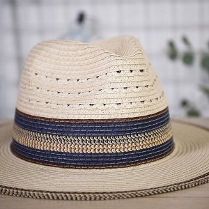 Мужская солнцезащитная шляпа с разноцветными полосками, цвет бежевый