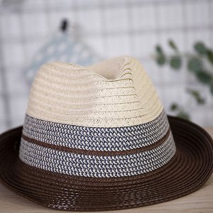 Мужская солнцезащитная шляпа с разноцветными полосками, цвет коричневый