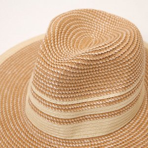 Мужская солнцезащитная шляпа с широкими полями, цвет коричневый