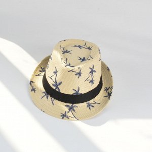 Мужская солнцезащитная шляпа с принтом, цвет бежевый