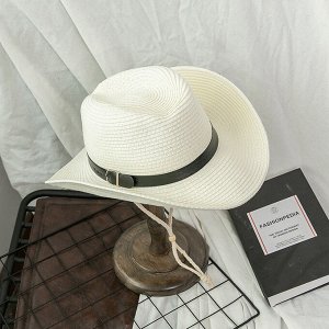 Солнцезащитная ковбойская унисекс шляпа с завязками, цвет белый