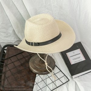 Солнцезащитная ковбойская унисекс шляпа с завязками, цвет бежевый