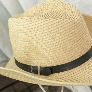 Солнцезащитная ковбойская унисекс шляпа с завязками, цвет бежево-жёлтый