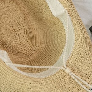 Солнцезащитная ковбойская унисекс шляпа с завязками, цвет бежево-жёлтый