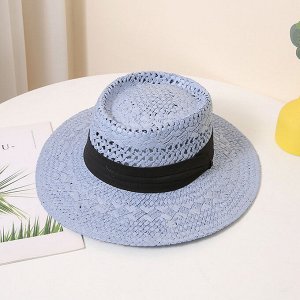 Солнцезащитная унисекс шляпа с широкими полями, цвет голубой