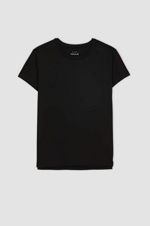 DeFactoFit Comfort Fit Спортивная футболка с круглым вырезом и короткими рукавами