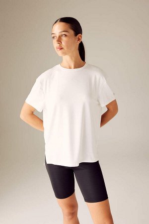 DeFactoFit Comfort Fit Спортивная футболка с круглым вырезом и короткими рукавами