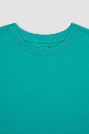 DeFactoFit Спортивная футболка оверсайз с круглым вырезом и спортивным принтом, с короткими рукавами, 100% хлопок