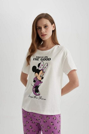 DEFACTO Комплект из 2 предметов с короткими рукавами Fall in Love Disney Mickey &amp; Minnie стандартного кроя