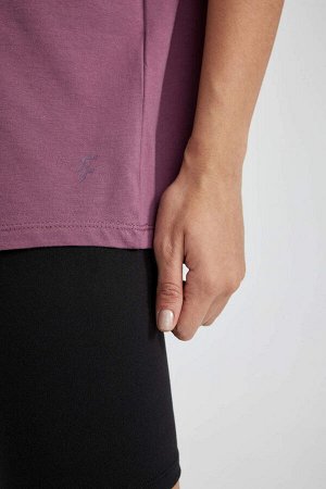 DeFactoFit Спортивная футболка оверсайз с круглым вырезом и короткими рукавами