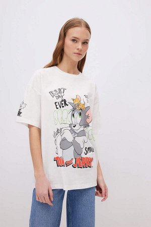 Футболка унисекс Cool Tom & Jerry Oversize с принтом и короткими рукавами