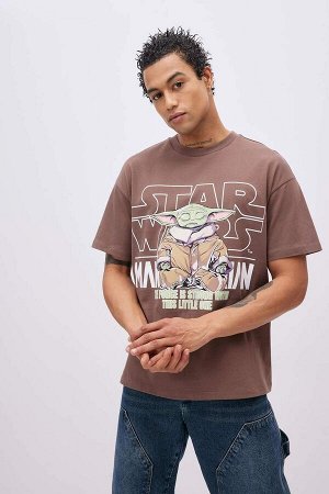 Унисекс крутая футболка оверсайз с круглым вырезом и короткими рукавами с принтом «Звездные войны»