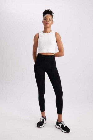 DeFactoFit Slim Fit Спортивная рубашка в рубчик с круглым вырезом