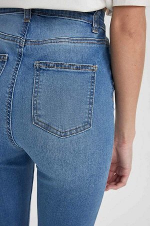 Длинные джинсовые брюки скинни с высокой талией Anna