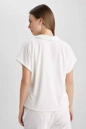 DeFactoFit Спортивная футболка-полотенце с короткими рукавами и воротником-поло