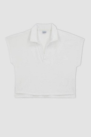 DeFactoFit Спортивная футболка-полотенце с короткими рукавами и воротником-поло
