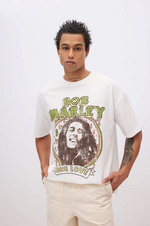 Футболка унисекс Bob Marley One Love Oversize с круглым вырезом и принтом с короткими рукавами