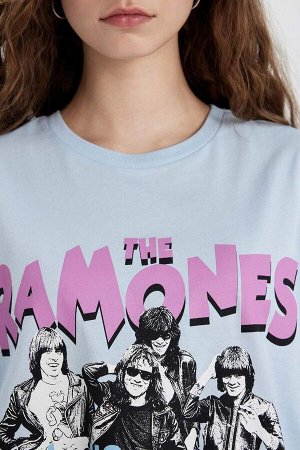 Ramones Oversize-футболка с круглым вырезом и короткими рукавами с принтом